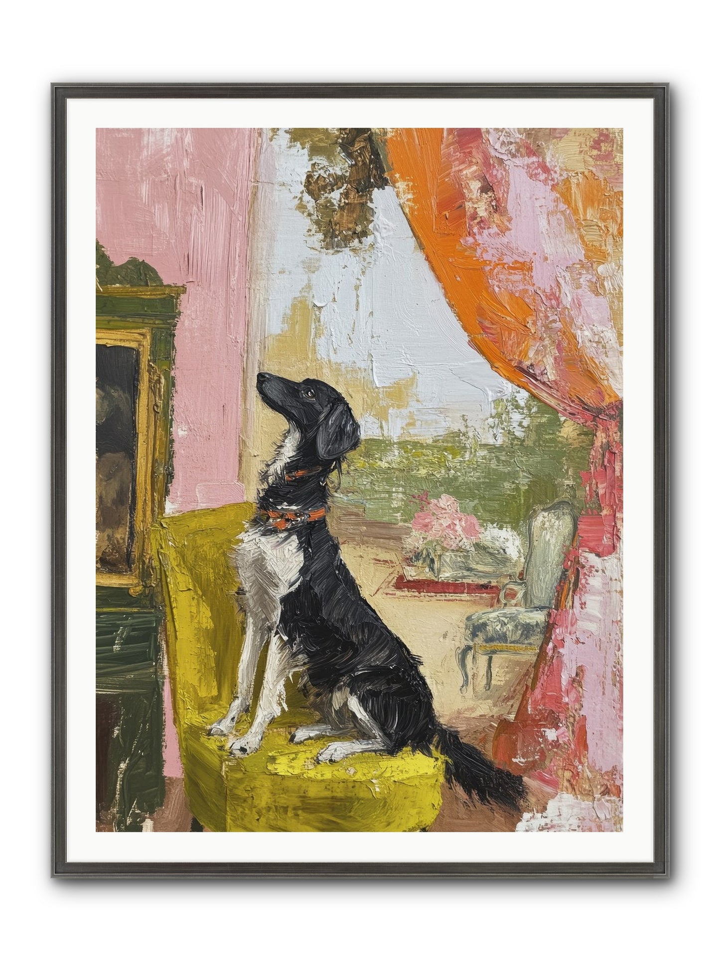 Sitting For Eternity Framed Print - Slimwoods Black/Silver 36x48