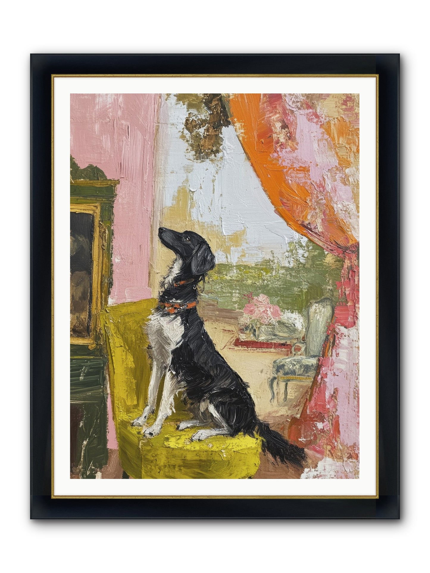 Sitting For Eternity Framed Print - Wide Black w/Gold 36x48