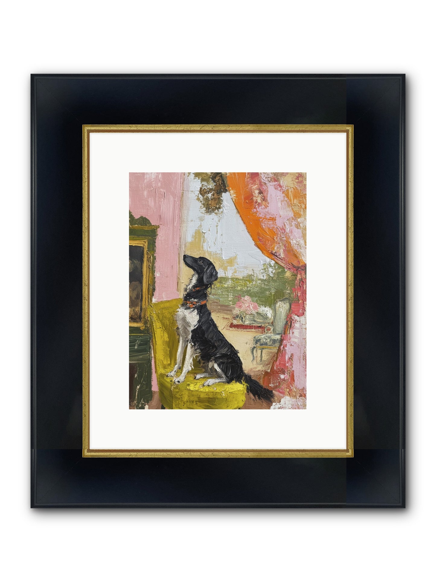 Sitting For Eternity Framed Print - Wide Black w/Gold 9x12