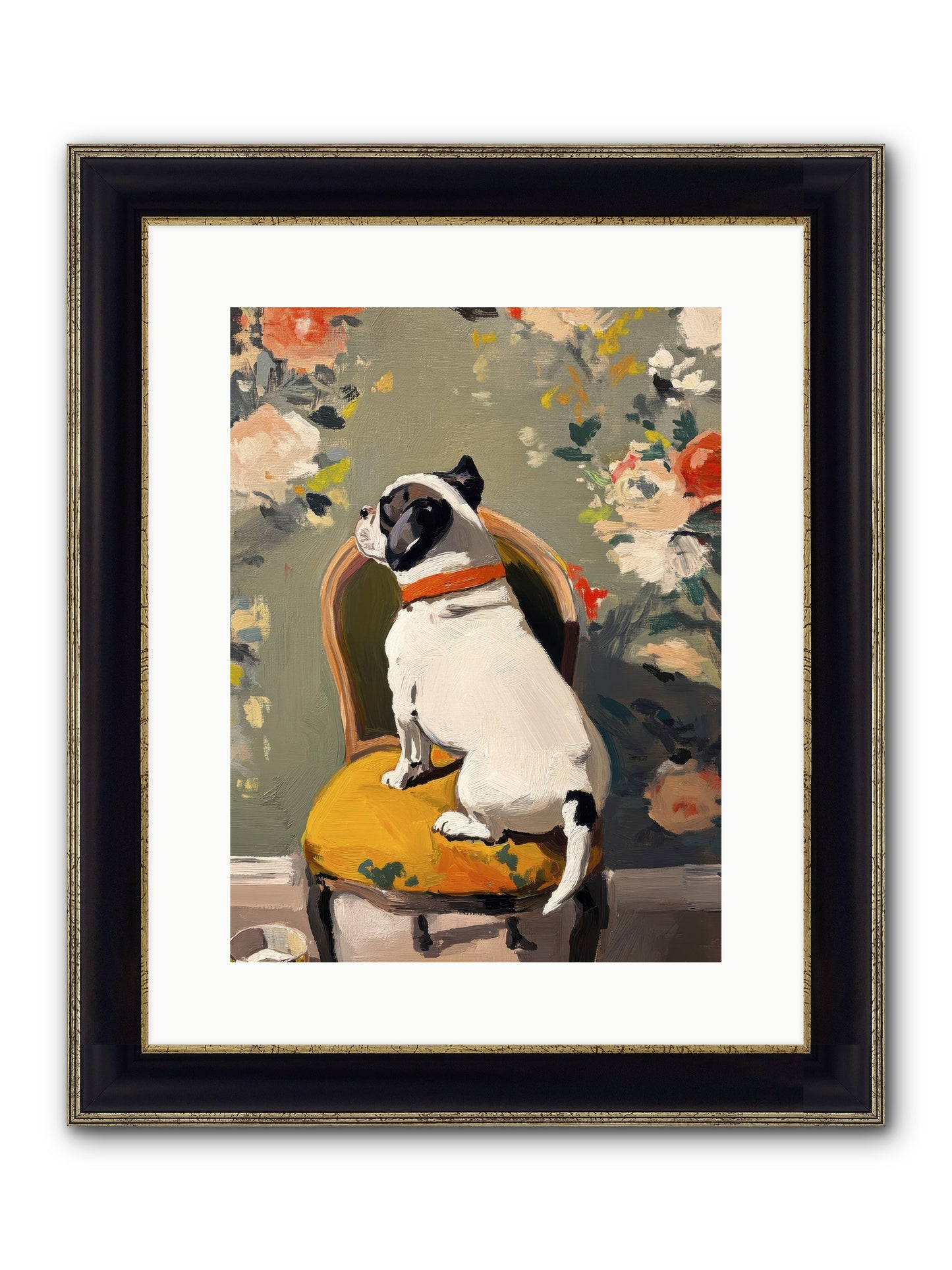 Sitting Room Splendor Framed Print - Black & Gold 12x16