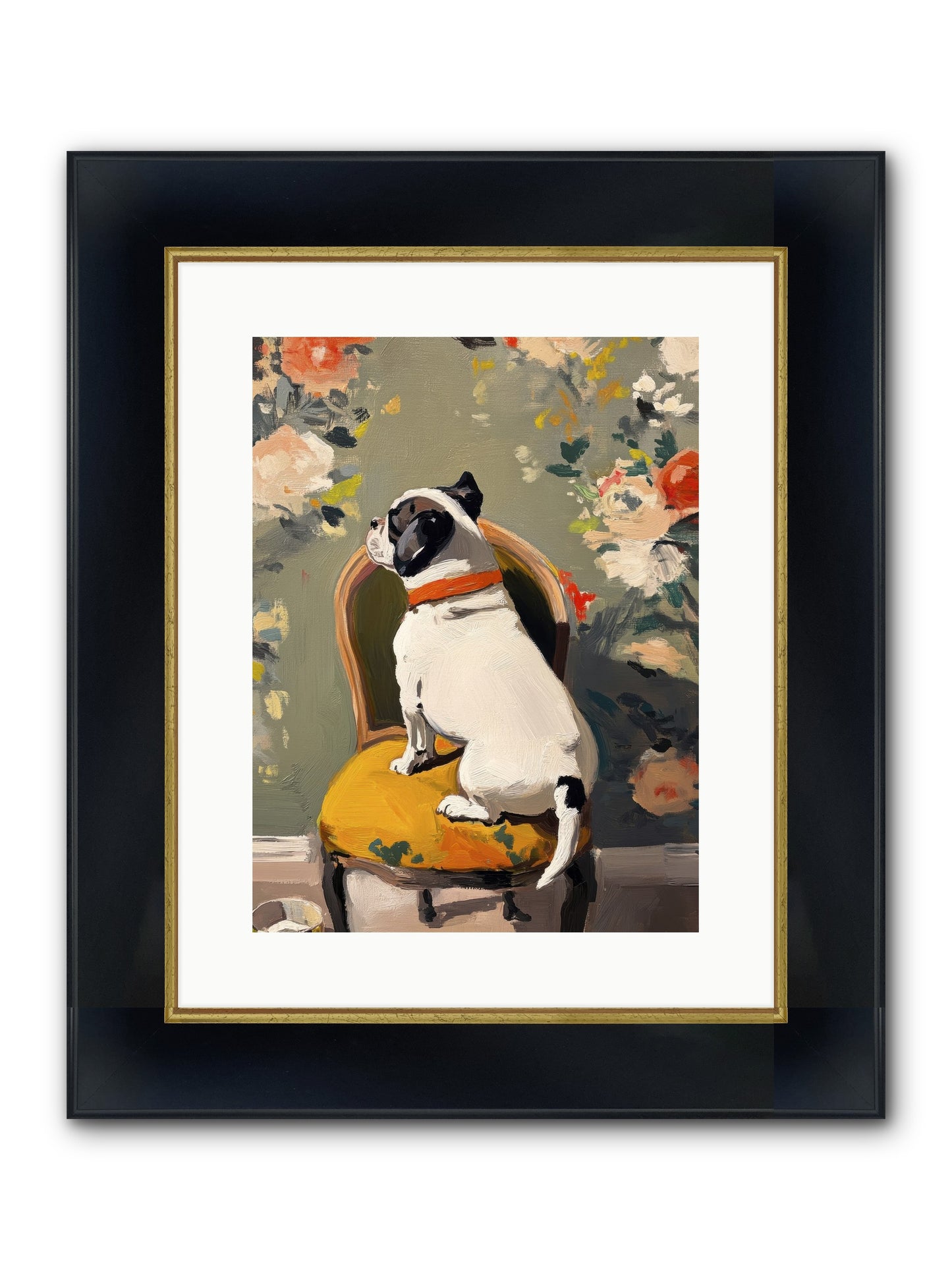 Sitting Room Splendor Framed Print - Wide Black w/Gold 12x16