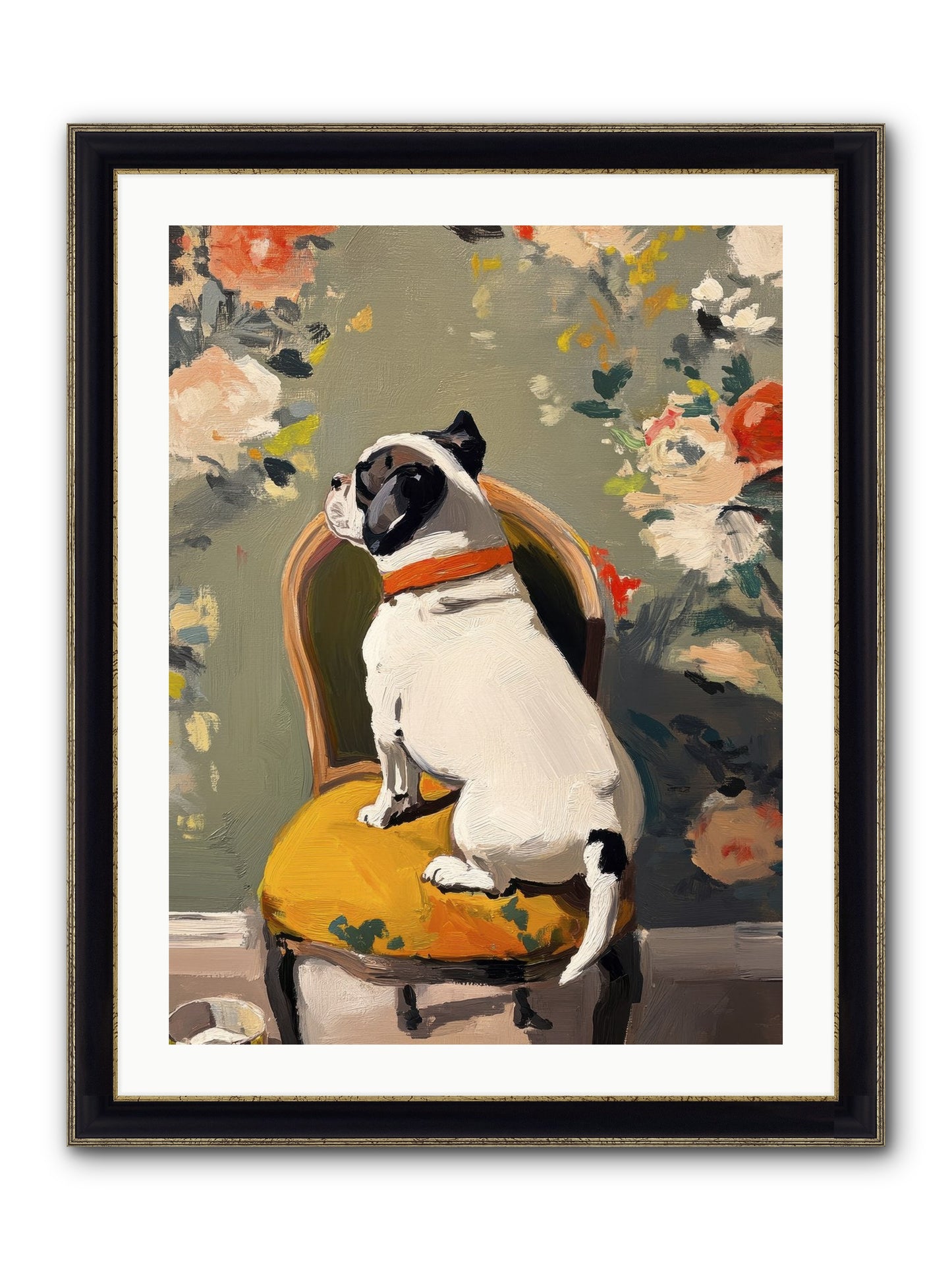 Sitting Room Splendor Framed Print - Black & Gold 24x32