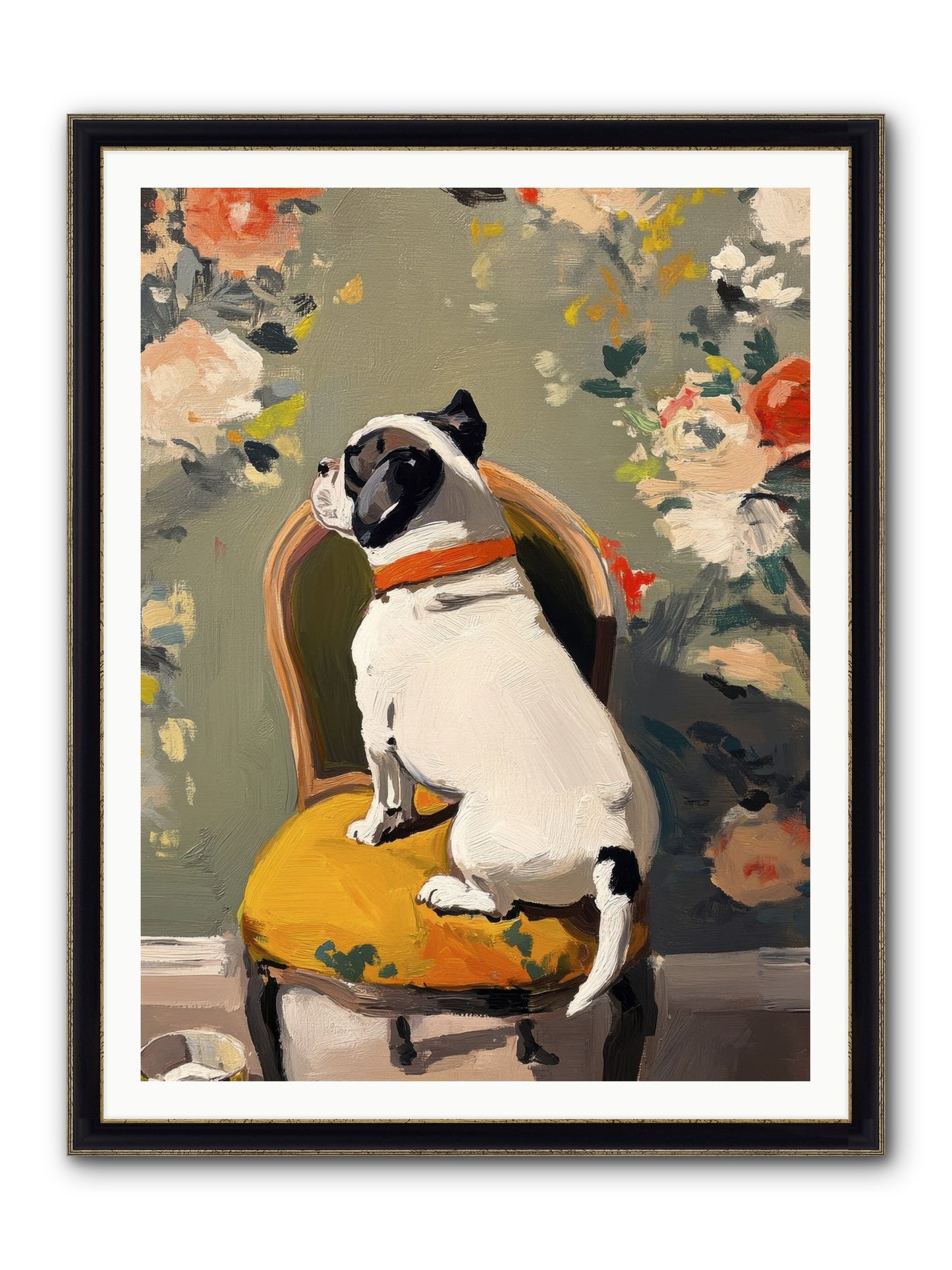 Sitting Room Splendor Framed Print - Black & Gold 36x48