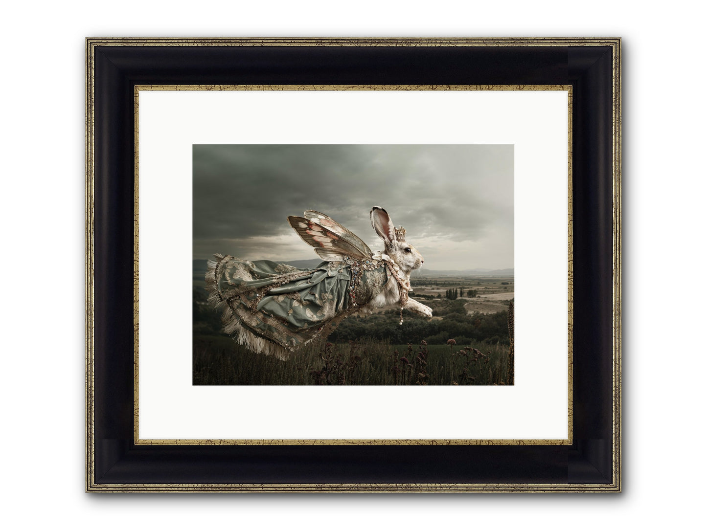 Skywritten Days No.1 Framed Print - Black & Gold 12x9