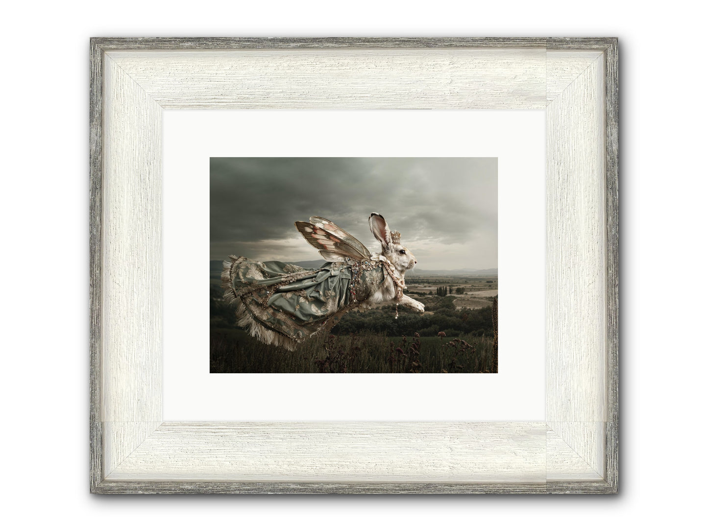 Skywritten Days No.1 Framed Print - Driftwood White 12x9