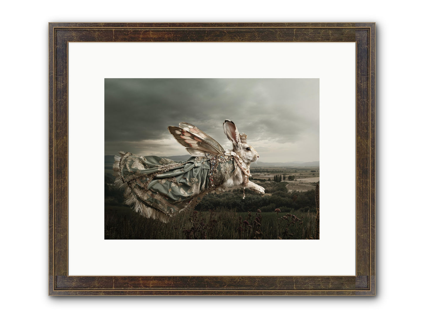 Skywritten Days No.1 Framed Print - Slimwoods Black/Gold 12x9