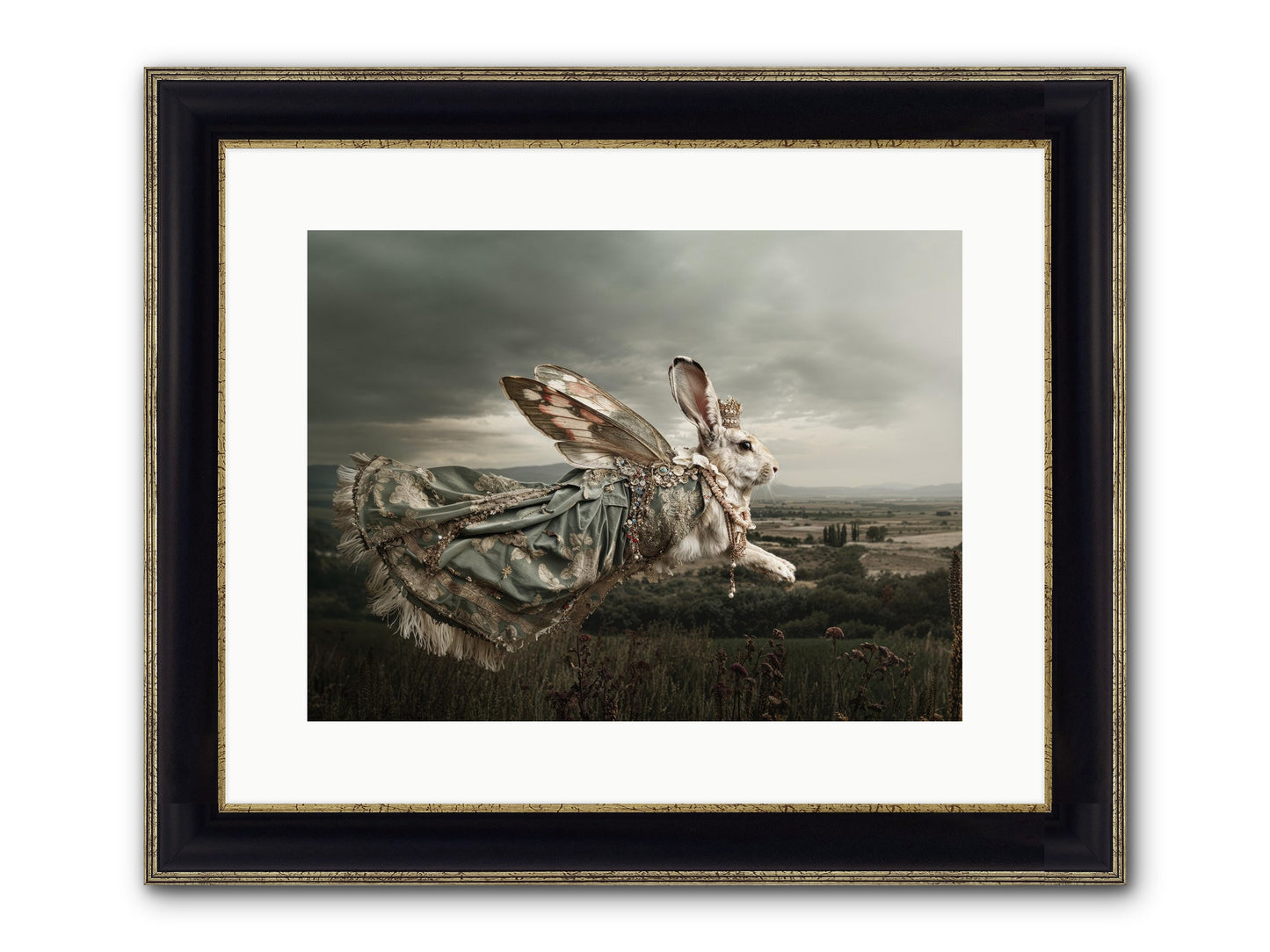 Skywritten Days No.1 Framed Print - Black & Gold 16x12