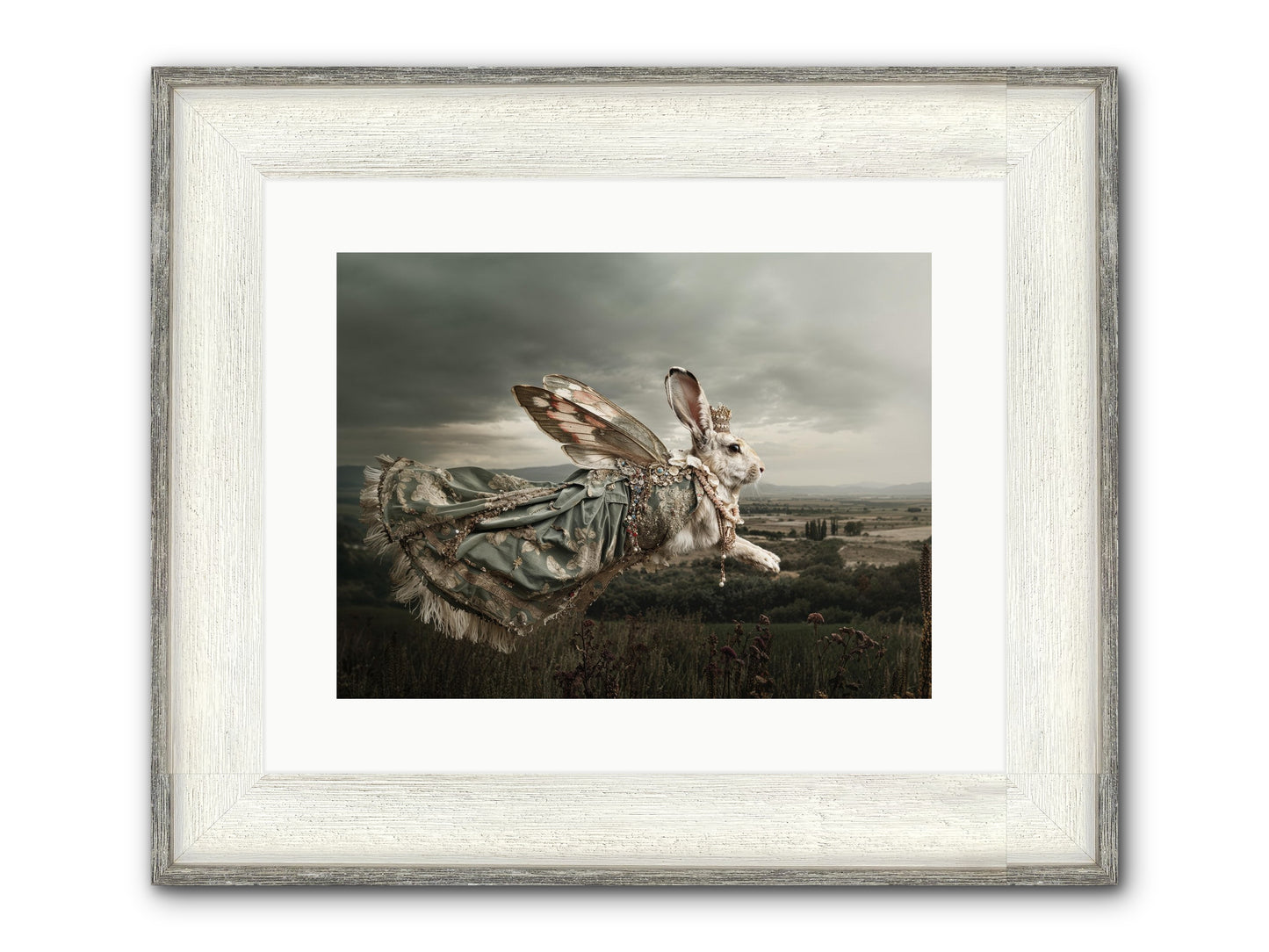 Skywritten Days No.1 Framed Print - Driftwood White 16x12