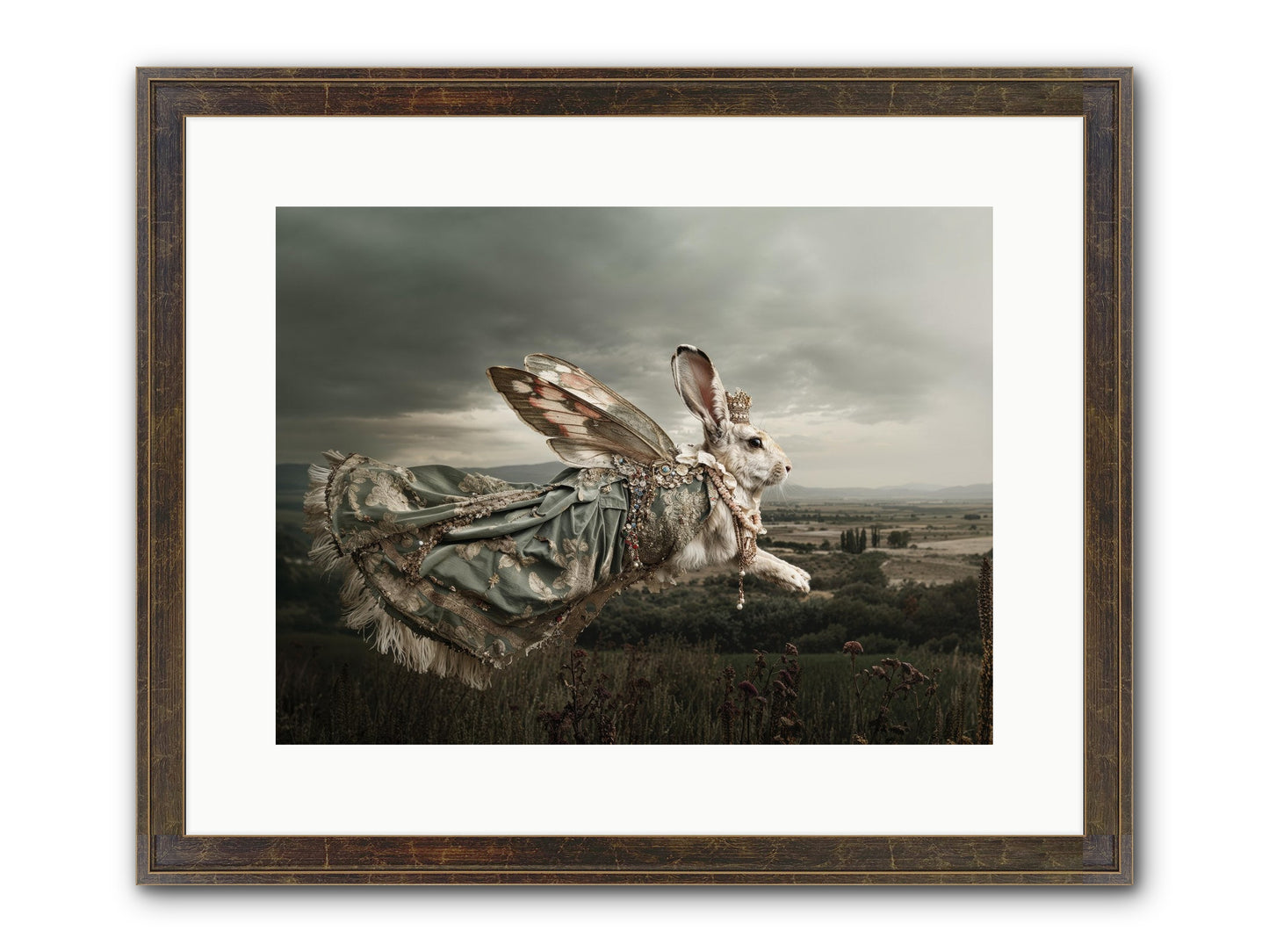 Skywritten Days No.1 Framed Print - Slimwoods Black/Gold 16x12