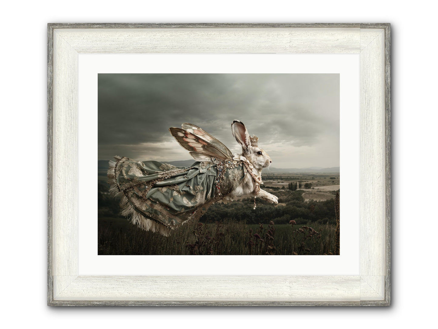 Skywritten Days No.1 Framed Print - Driftwood White 24x18