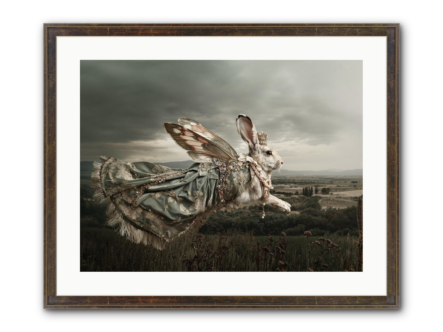 Skywritten Days No.1 Framed Print - Slimwoods Black/Gold 24x18
