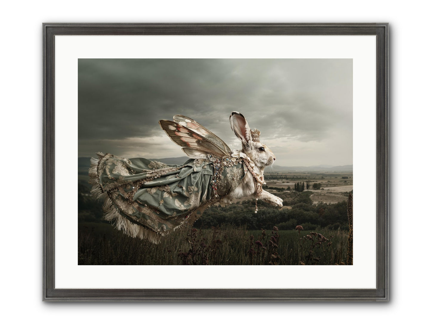 Skywritten Days No.1 Framed Print - Slimwoods Black/Silver 24x18