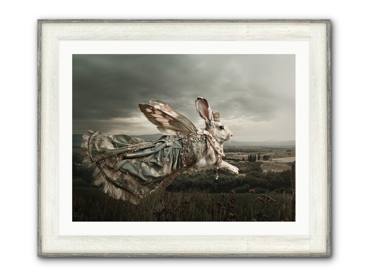 Skywritten Days No.1 Framed Print - Driftwood White 32x24