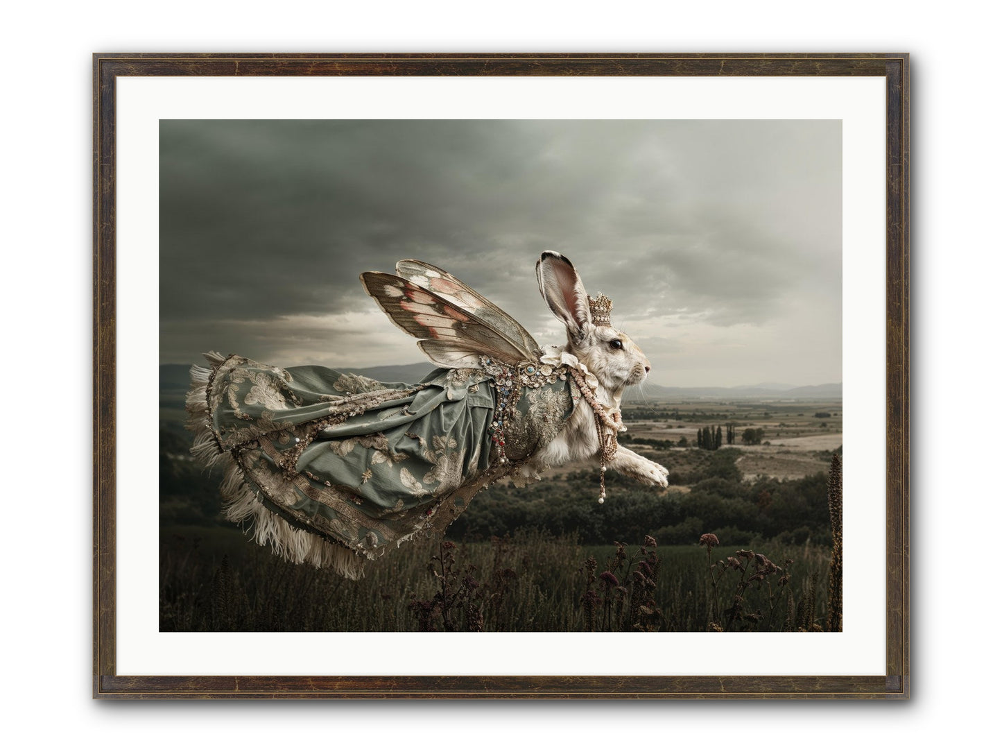 Skywritten Days No.1 Framed Print - Slimwoods Black/Gold 32x24