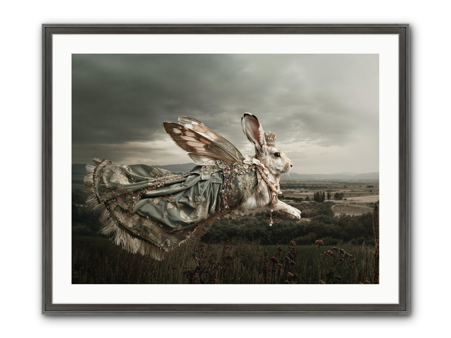Skywritten Days No.1 Framed Print - Slimwoods Black/Silver 32x24