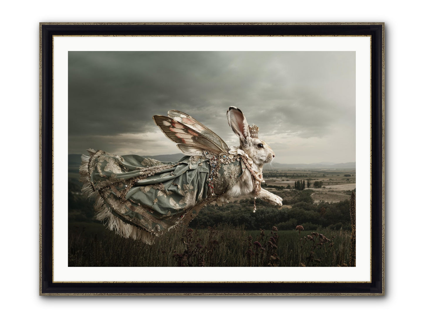 Skywritten Days No.1 Framed Print - Black & Gold 40x30