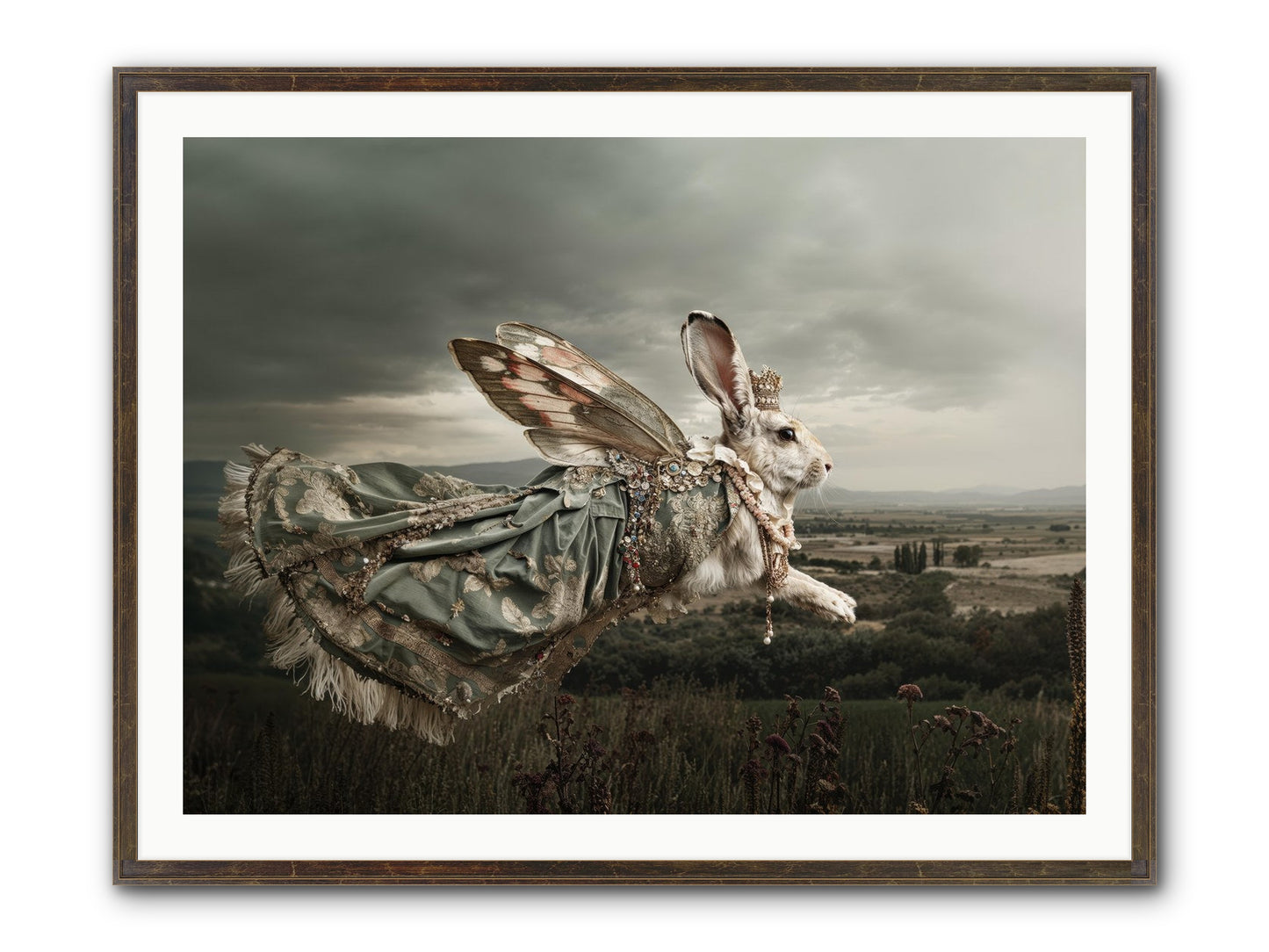 Skywritten Days No.1 Framed Print - Slimwoods Black/Gold 40x30
