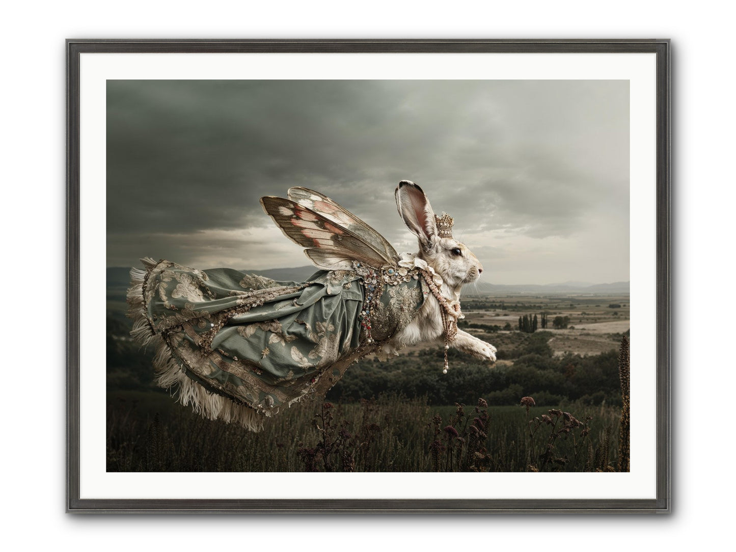 Skywritten Days No.1 Framed Print - Slimwoods Black/Silver 40x30