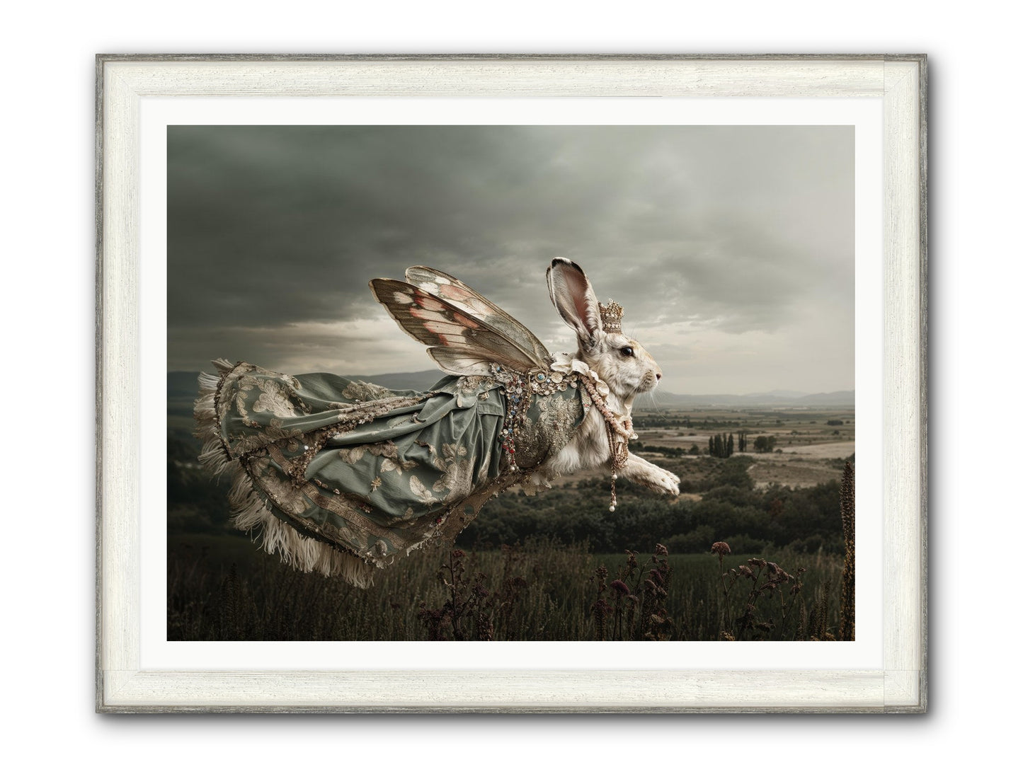 Skywritten Days No.1 Framed Print - Driftwood White 48x36