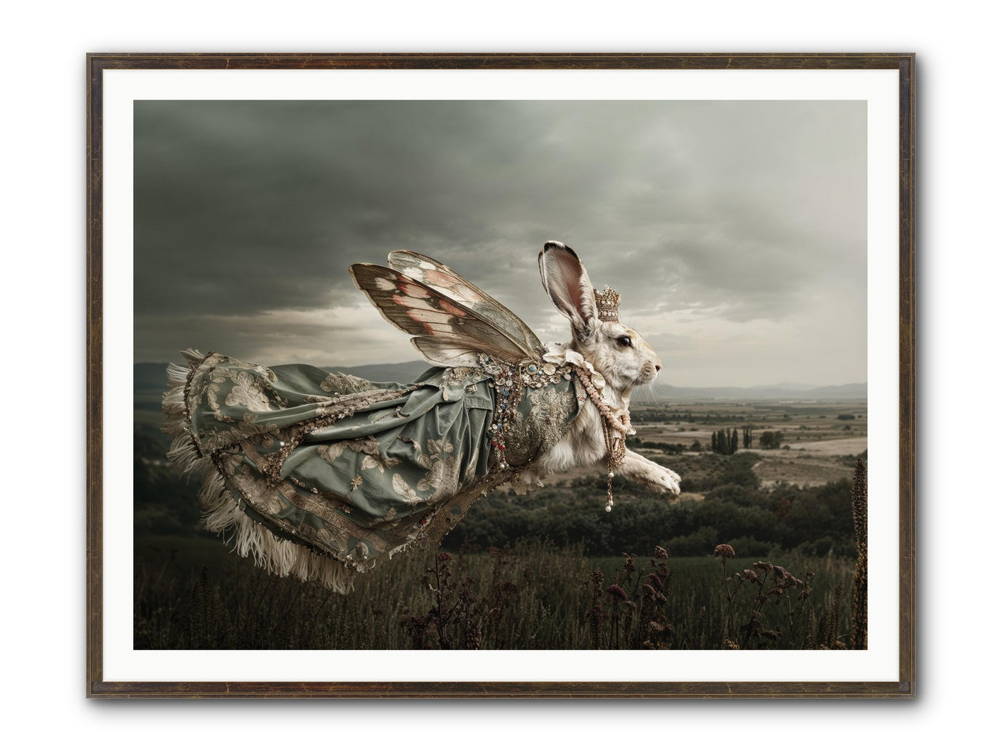 Skywritten Days No.1 Framed Print - Slimwoods Black/Gold 48x36