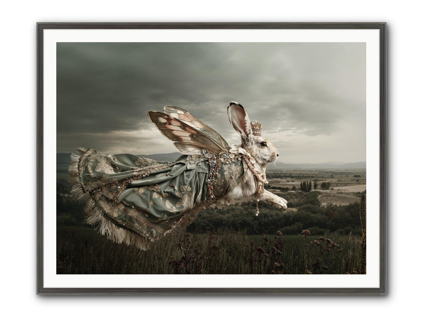Skywritten Days No.1 Framed Print - Slimwoods Black/Silver 48x36