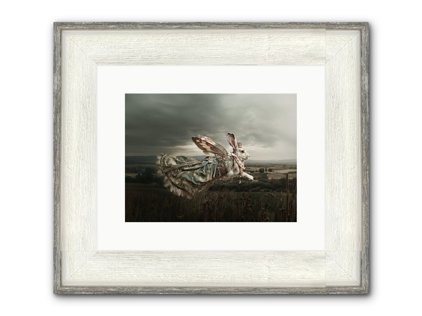 Skywritten Days No.2 Framed Print - Driftwood White 12x9