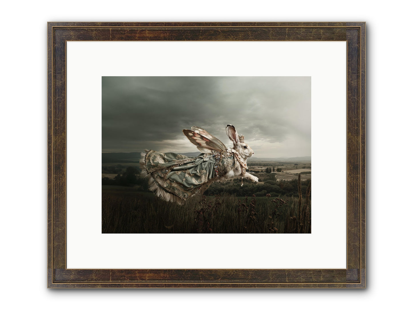 Skywritten Days No.2 Framed Print - Slimwoods Black/Gold 12x9