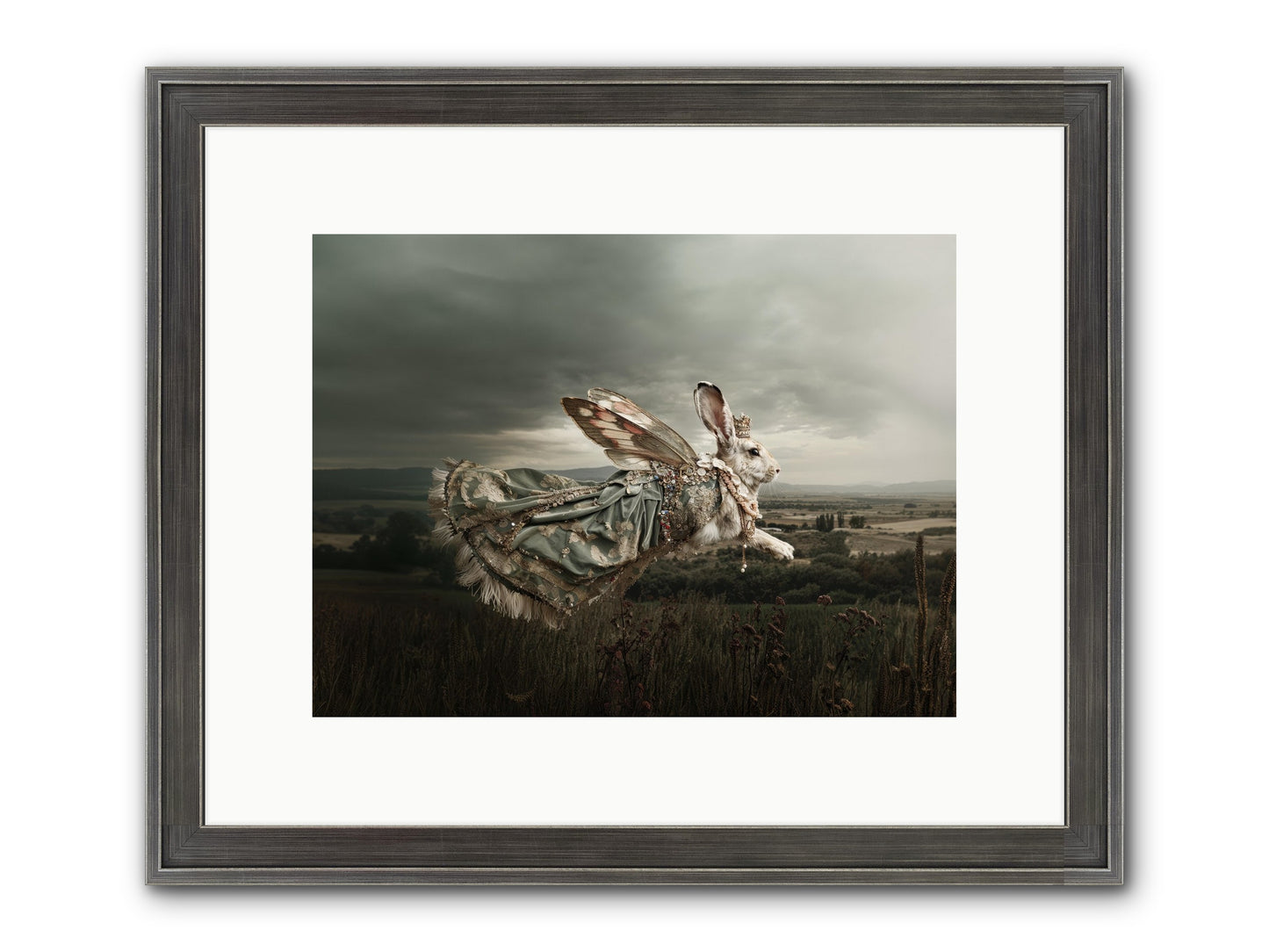 Skywritten Days No.2 Framed Print - Slimwoods Black/Silver 12x9