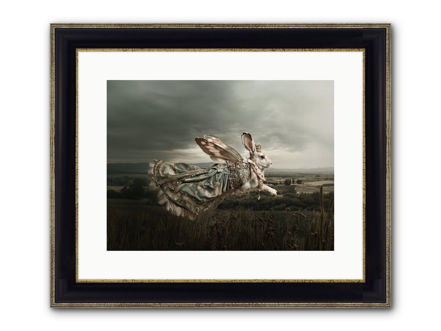 Skywritten Days No.2 Framed Print - Black & Gold 16x12