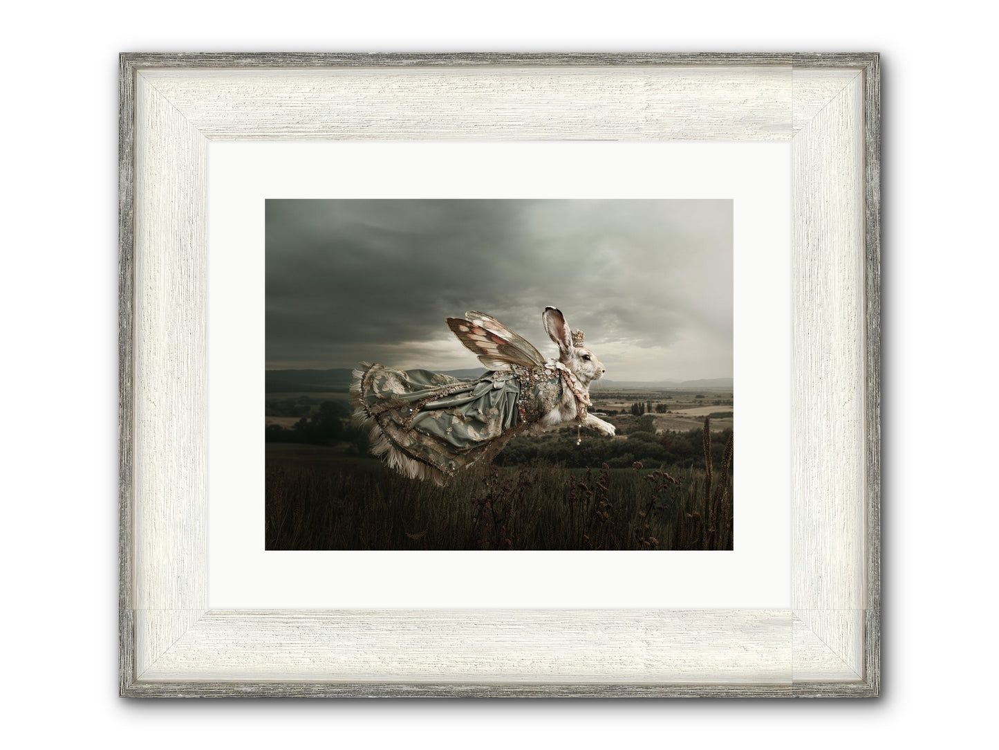 Skywritten Days No.2 Framed Print - Driftwood White 16x12
