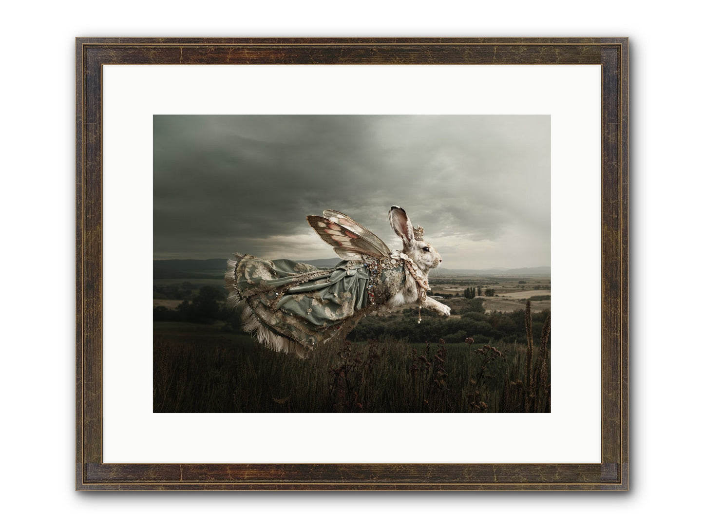 Skywritten Days No.2 Framed Print - Slimwoods Black/Gold 16x12
