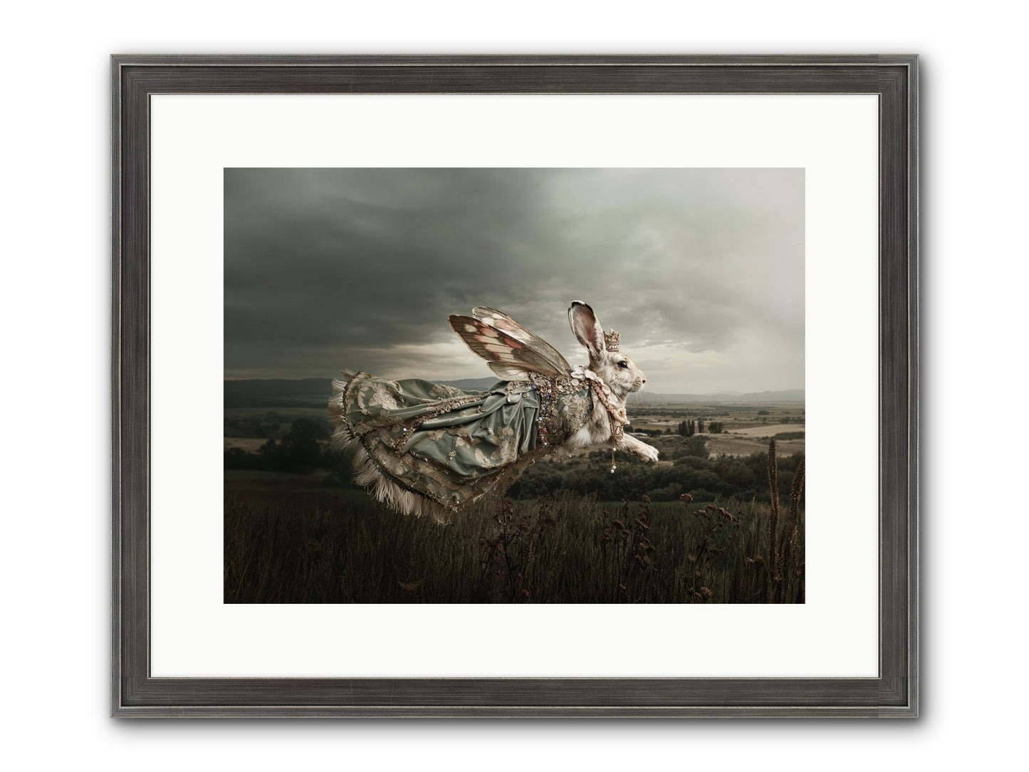 Skywritten Days No.2 Framed Print - Slimwoods Black/Silver 16x12