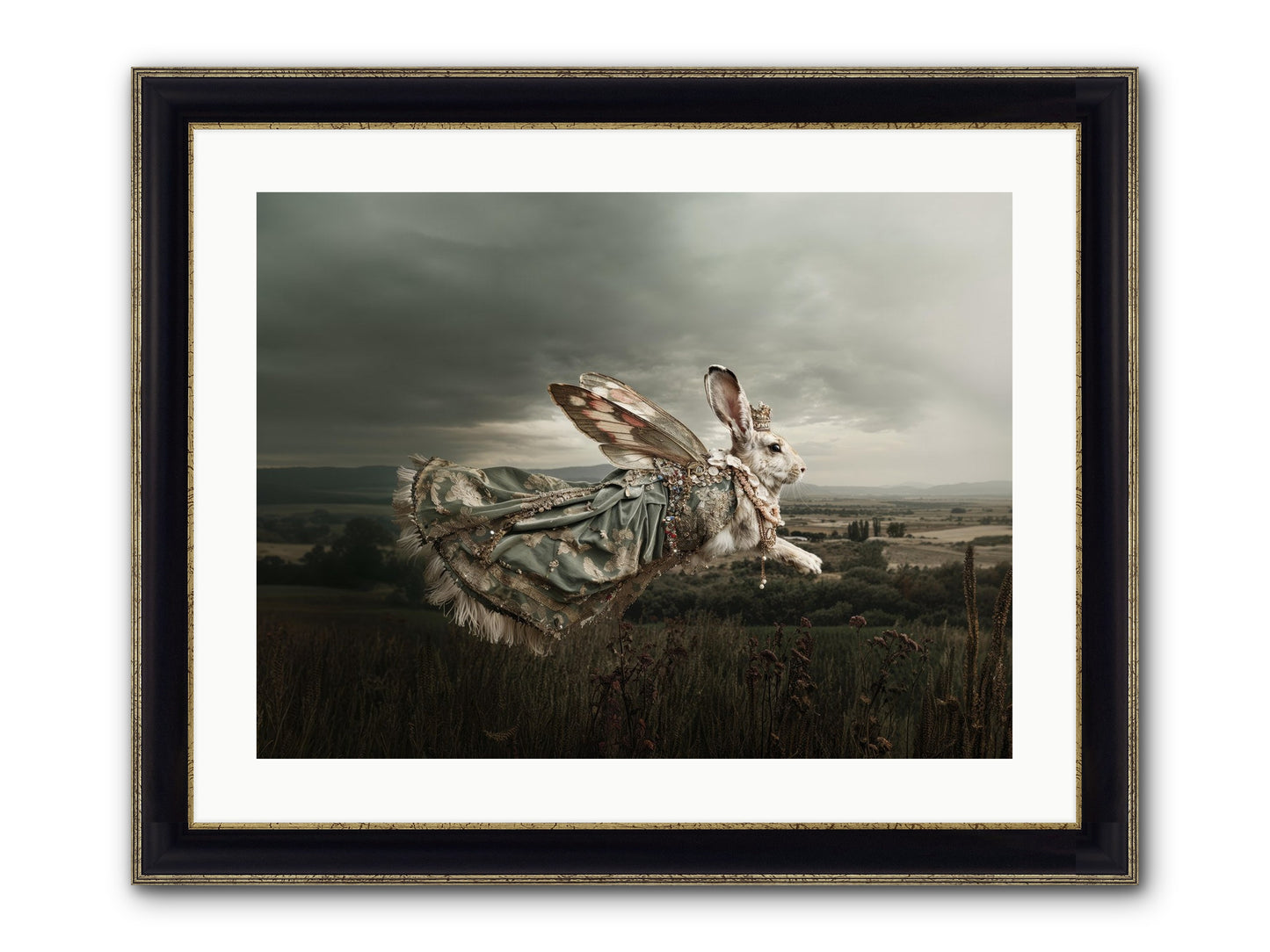 Skywritten Days No.2 Framed Print - Black & Gold 24x18