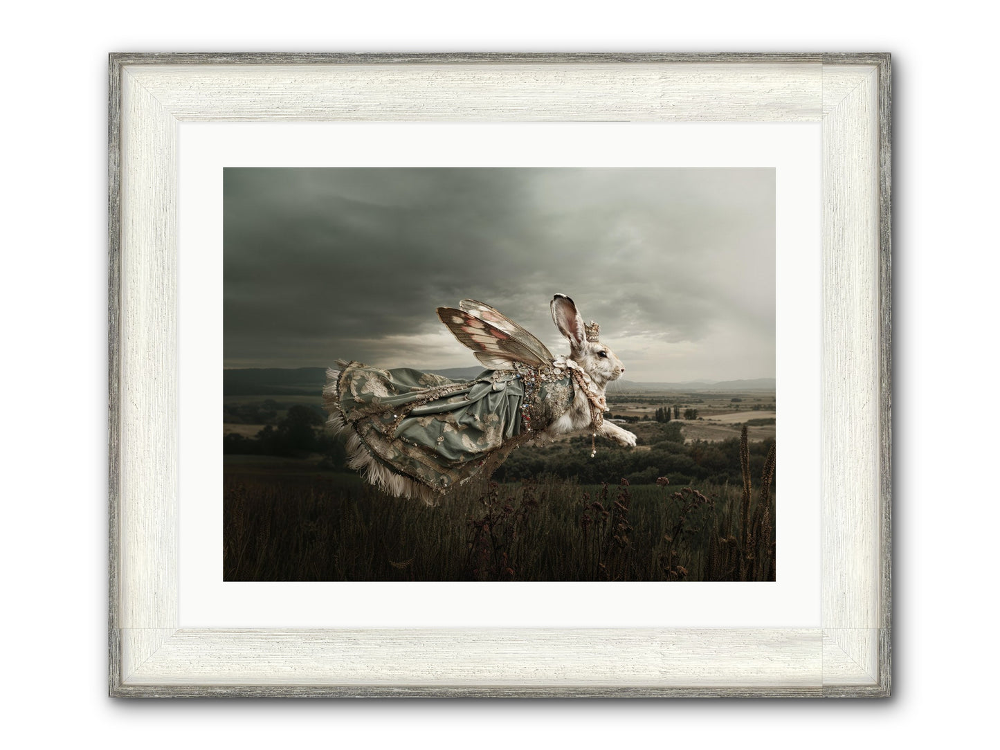 Skywritten Days No.2 Framed Print - Driftwood White 24x18