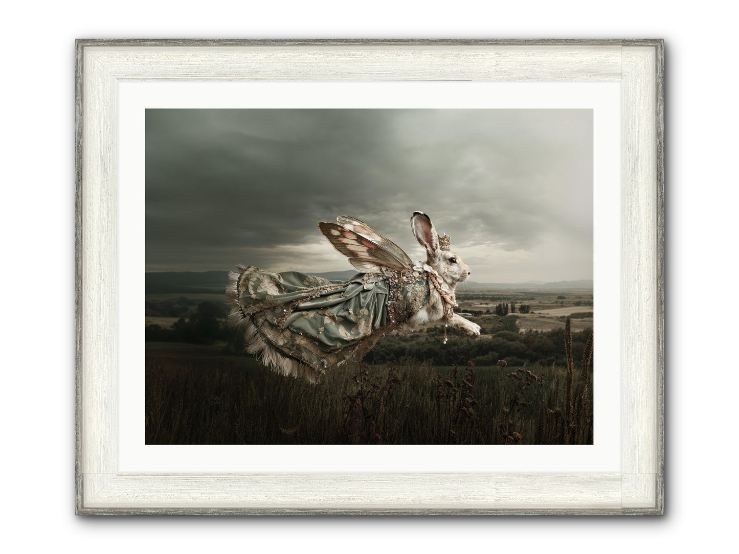 Skywritten Days No.2 Framed Print - Driftwood White 32x24