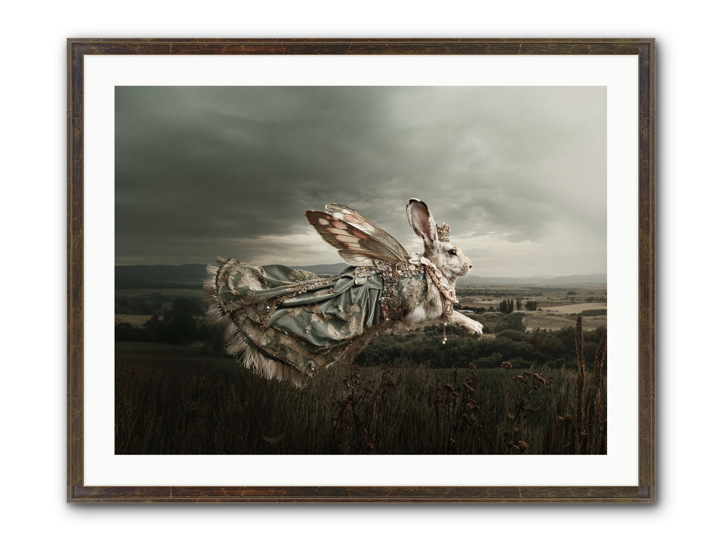 Skywritten Days No.2 Framed Print - Slimwoods Black/Gold 32x24