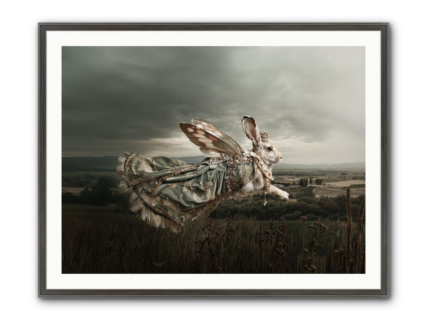Skywritten Days No.2 Framed Print - Slimwoods Black/Silver 40x30