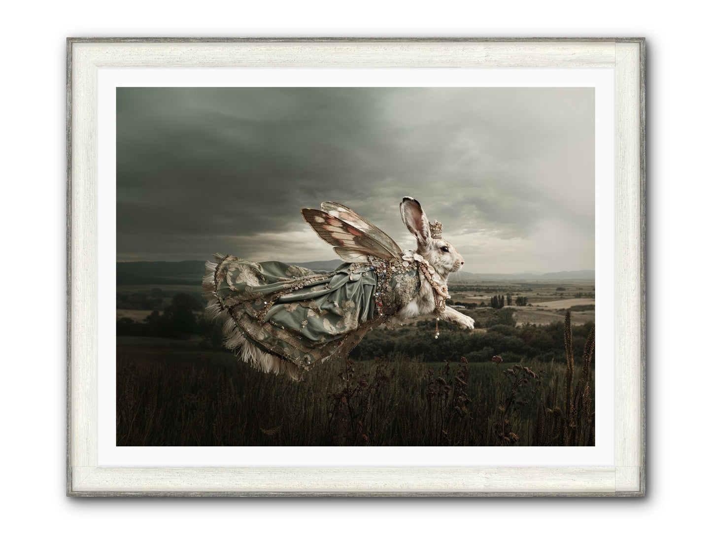 Skywritten Days No.2 Framed Print - Driftwood White 48x36