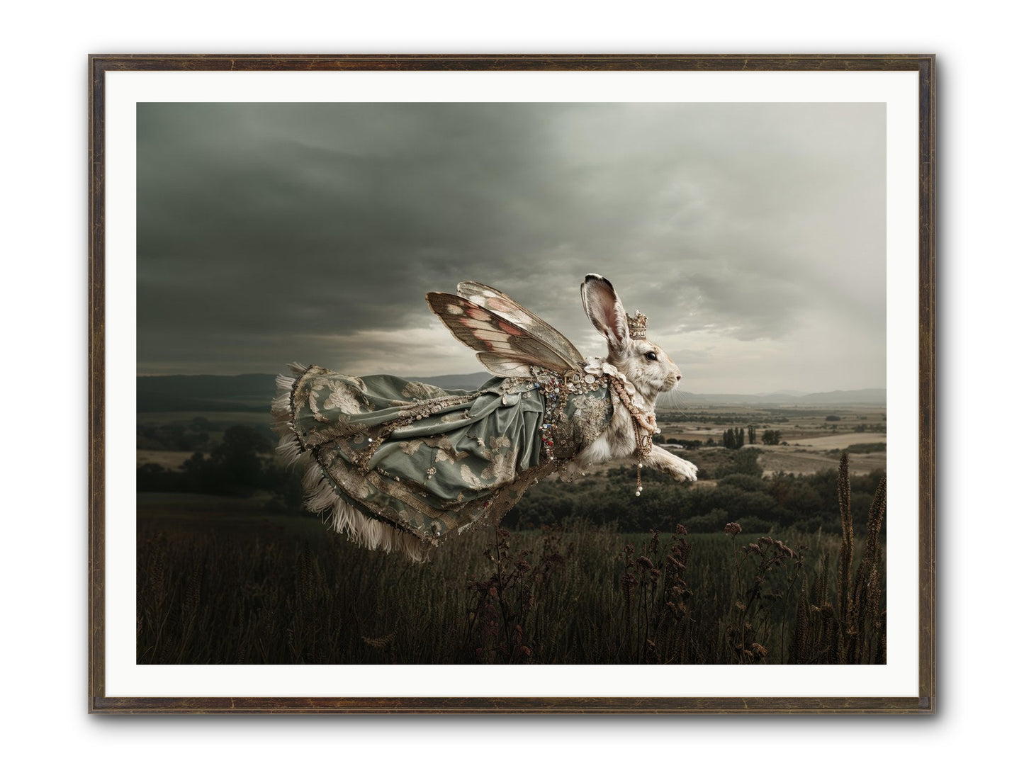 Skywritten Days No.2 Framed Print - Slimwoods Black/Gold 48x36