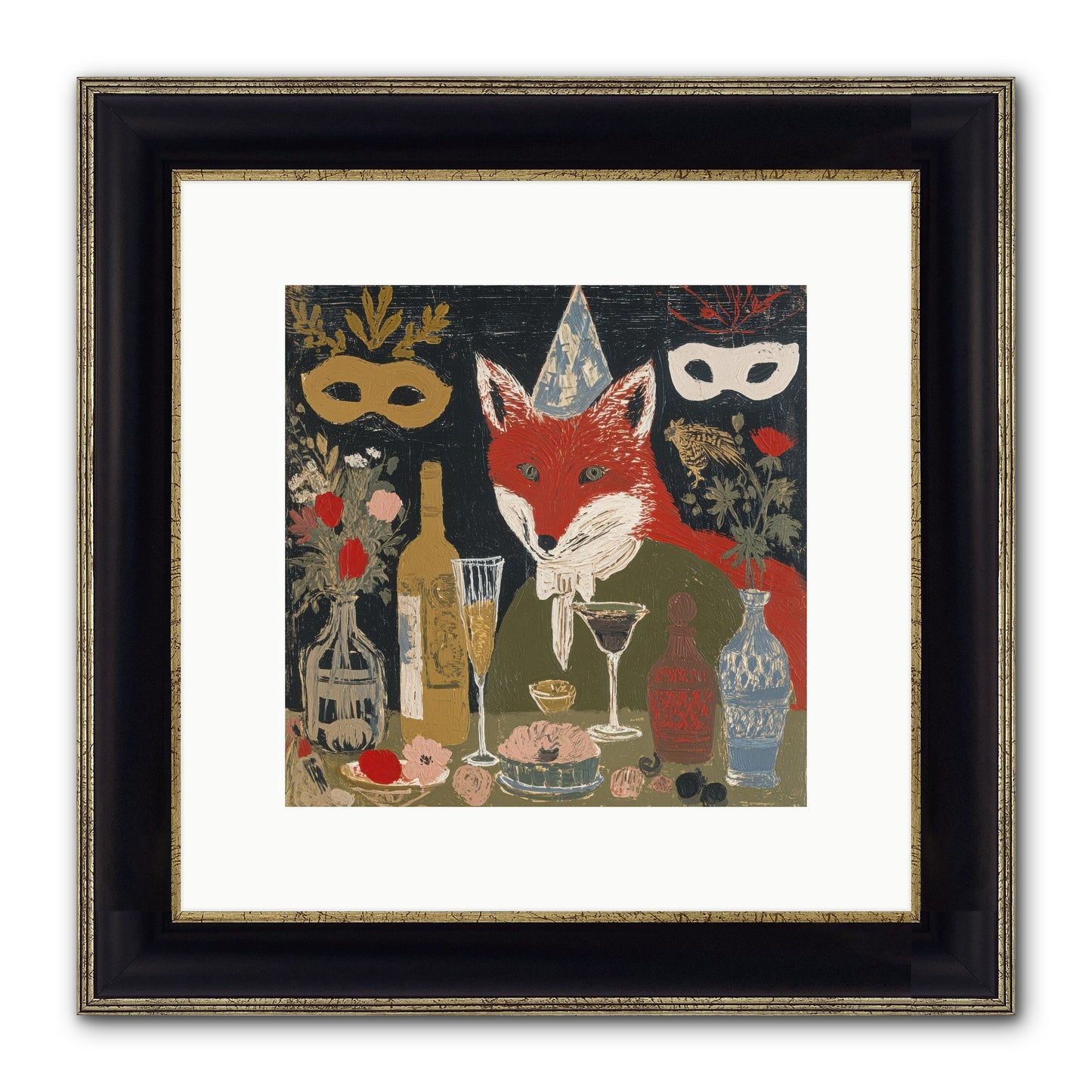 Small Joys Framed Print - Black & Gold 10x10