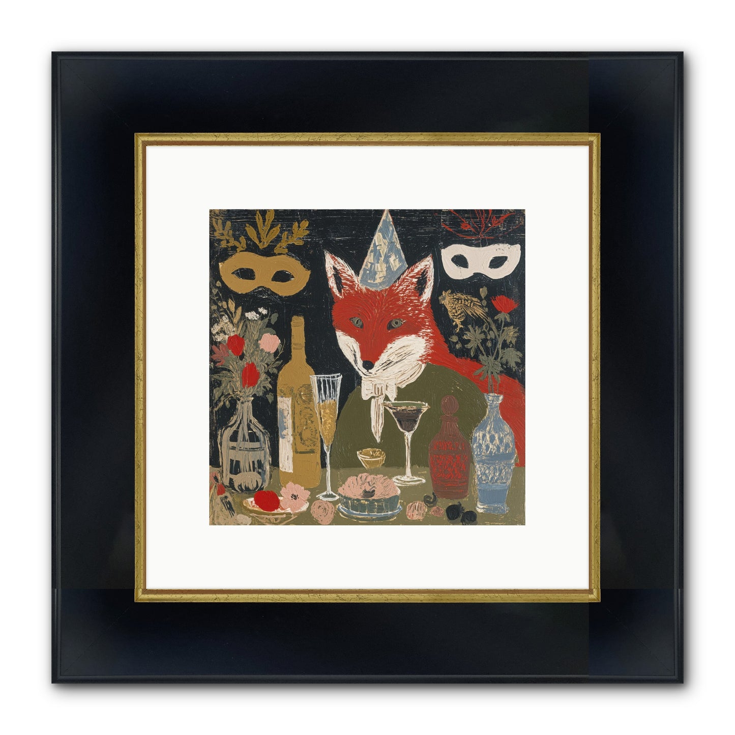 Small Joys Framed Print - Wide Black w/Gold 10x10