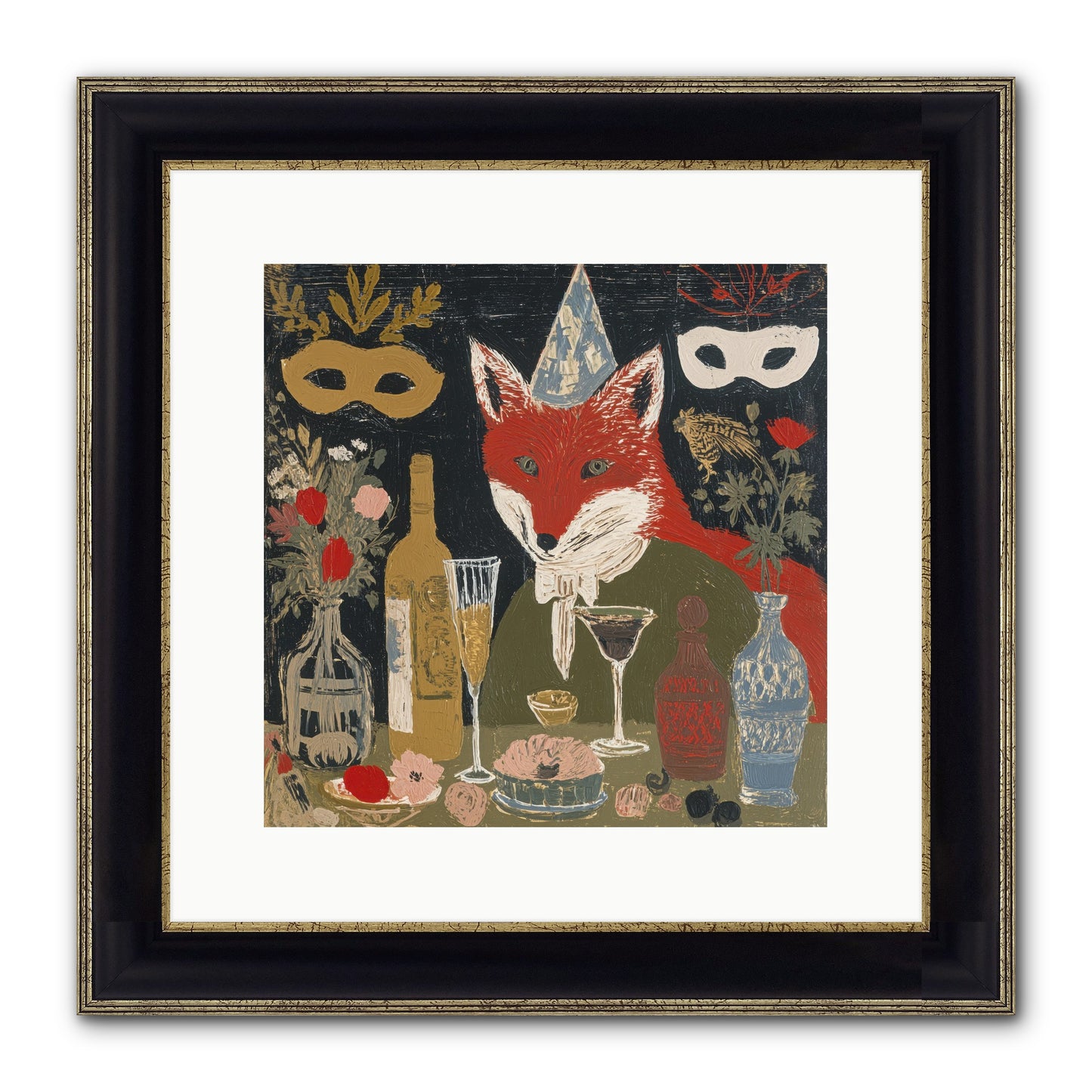Small Joys Framed Print - Black & Gold 12x12