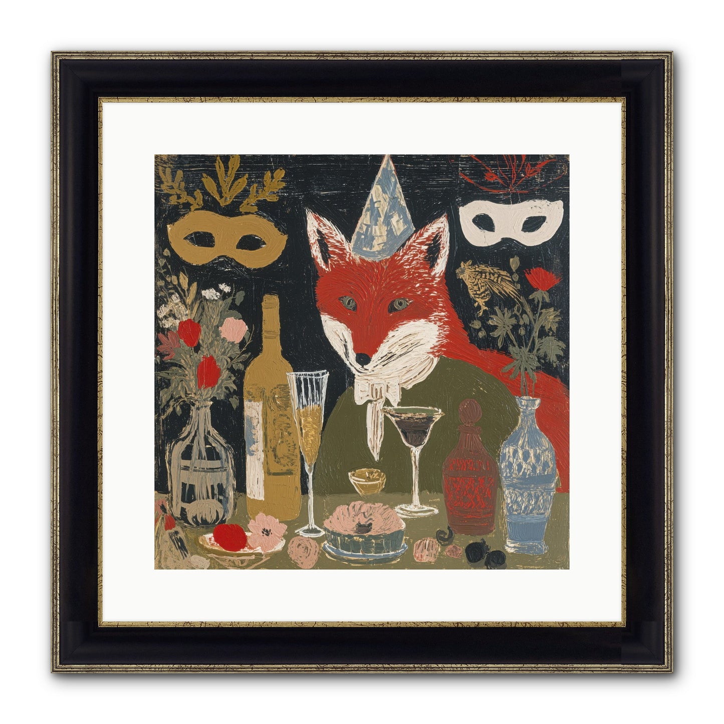 Small Joys Framed Print - Black & Gold 16x16