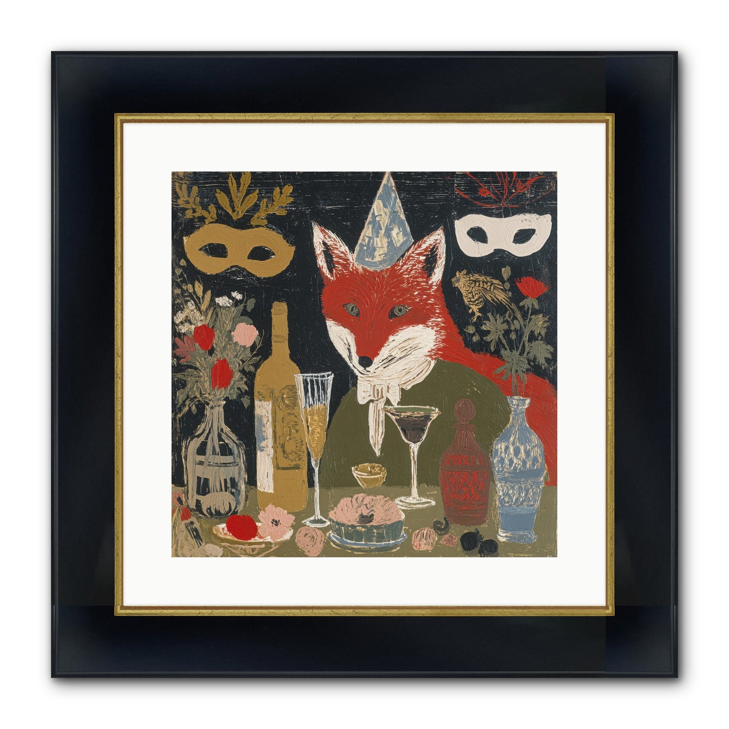 Small Joys Framed Print - Wide Black w/Gold 16x16
