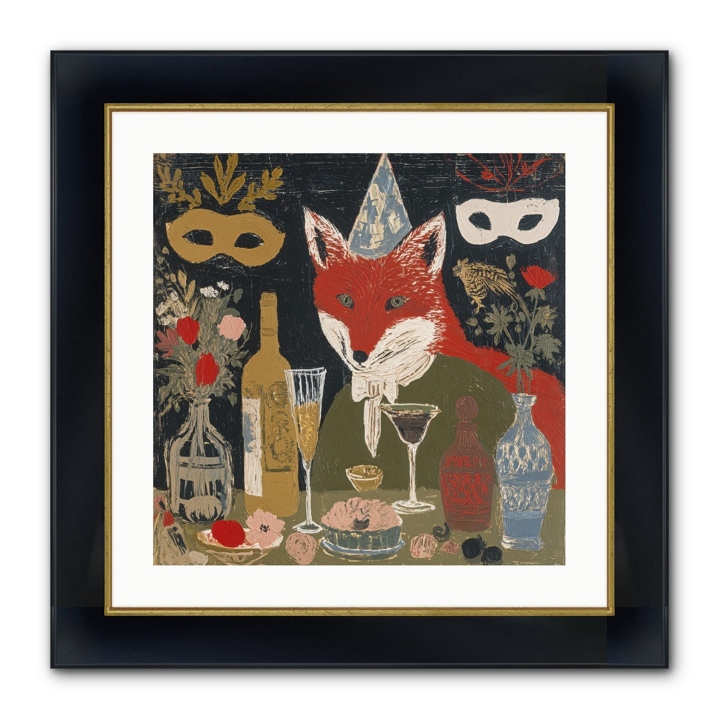 Small Joys Framed Print - Wide Black w/Gold 20x20