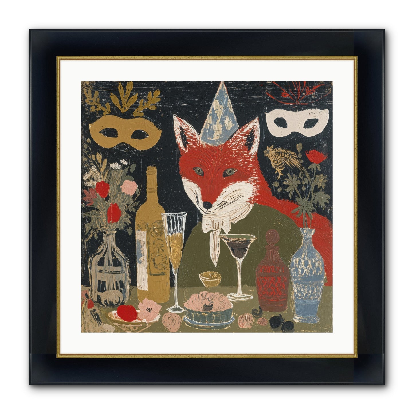 Small Joys Framed Print - Wide Black w/Gold 24x24