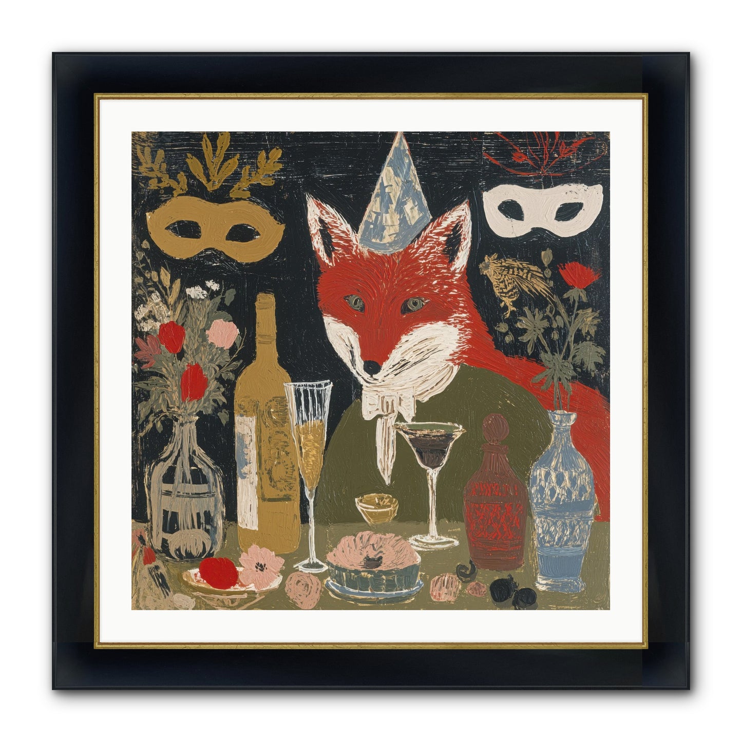 Small Joys Framed Print - Wide Black w/Gold 30x30