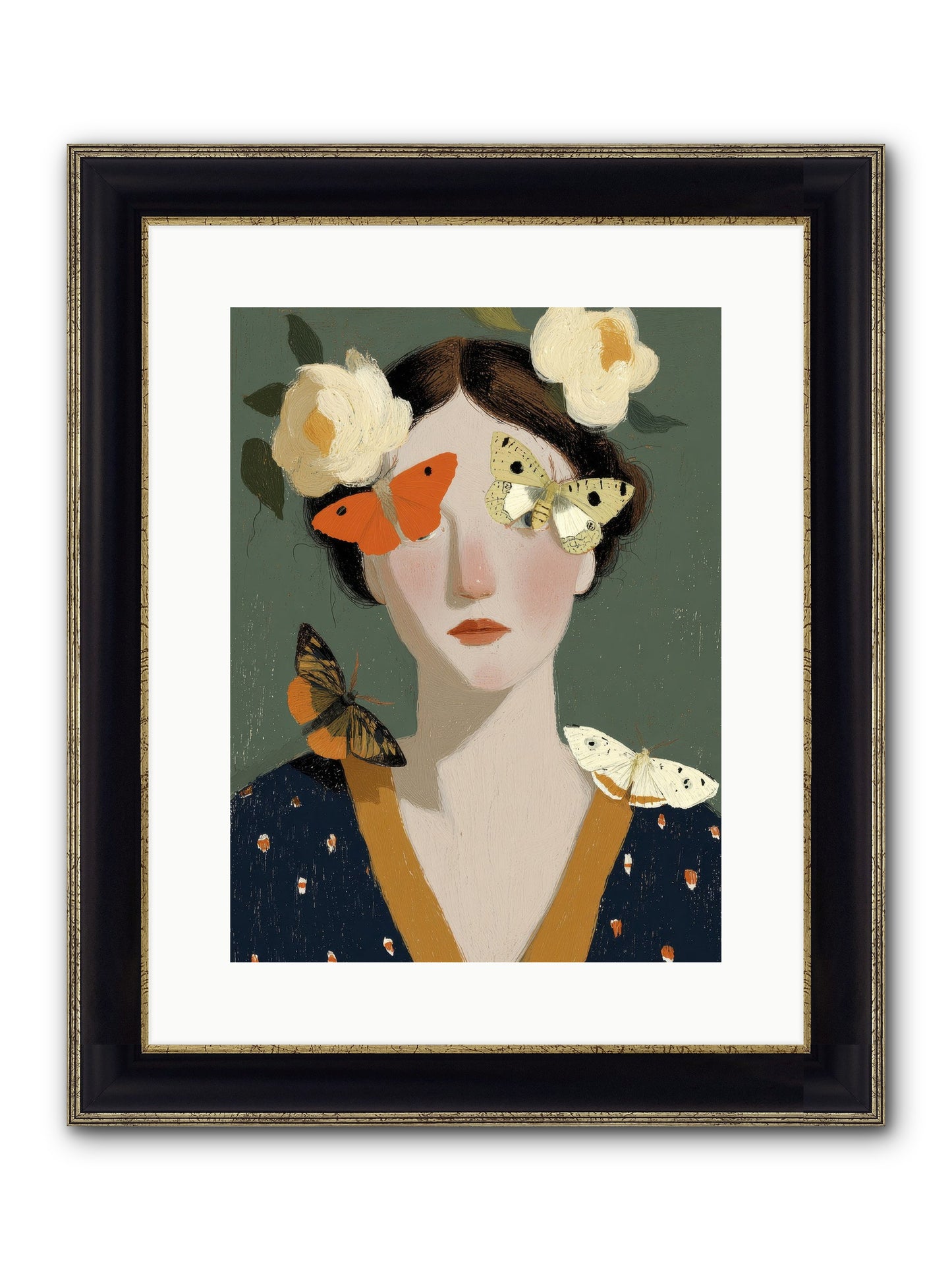 Small Migrations Framed Print - Black & Gold 12x16