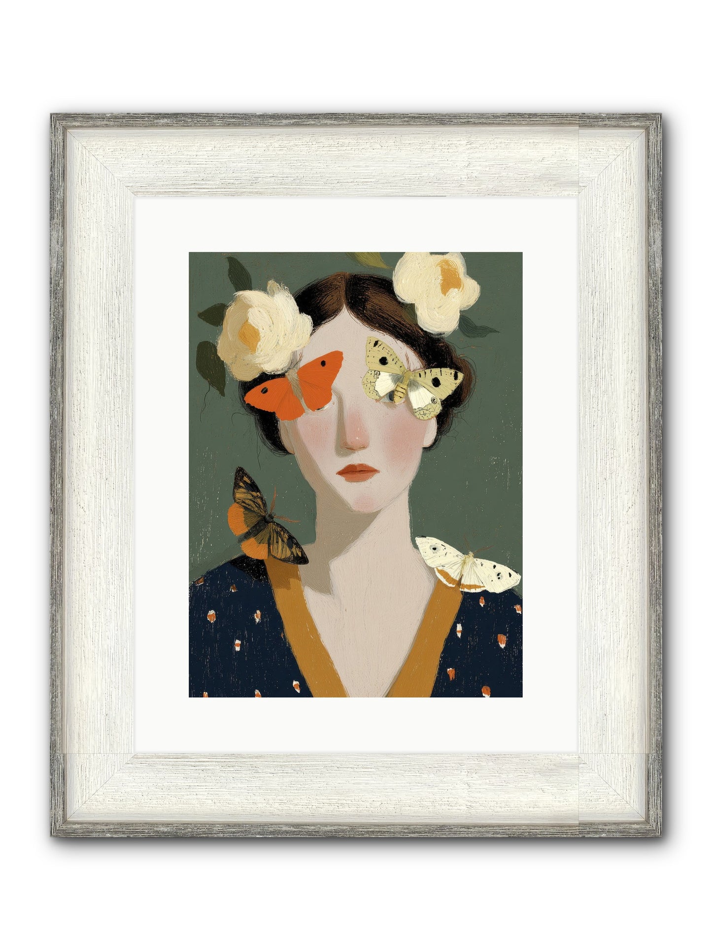 Small Migrations Framed Print - Driftwood White 12x16