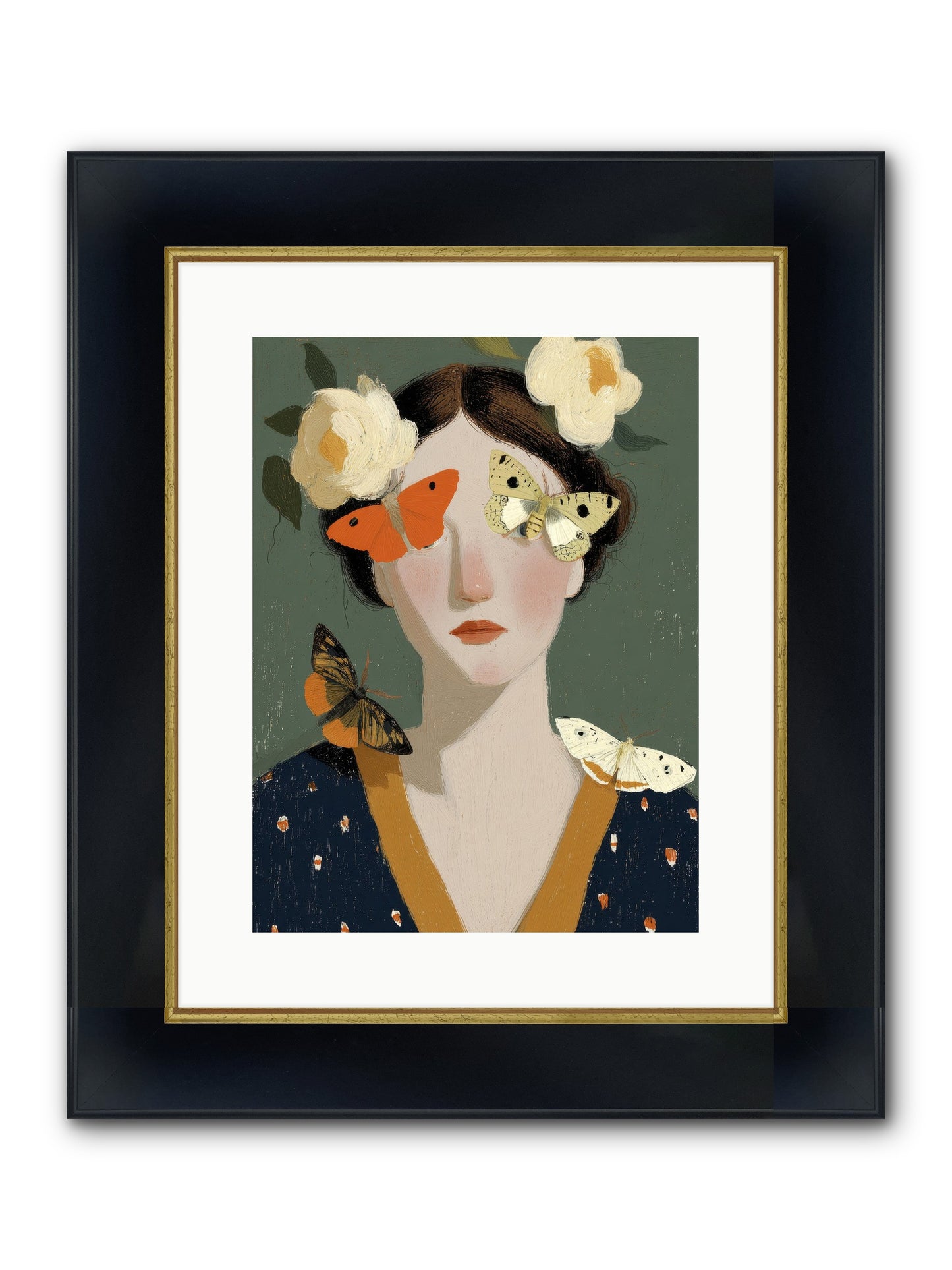 Small Migrations Framed Print - Wide Black w/Gold 12x16